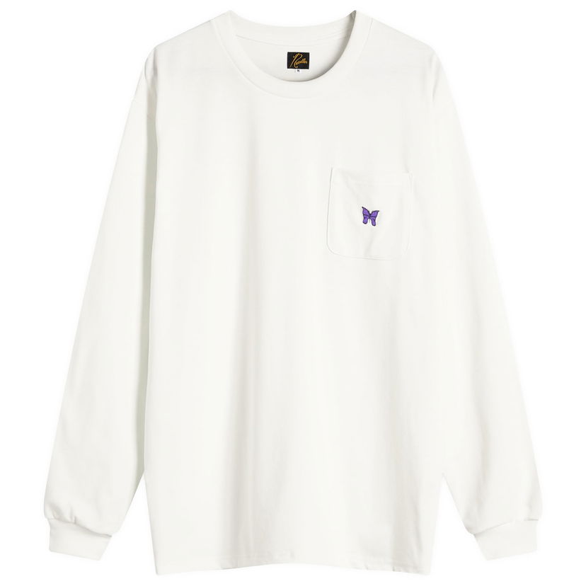 T-shirt Needles Needles Papillion Pocket Tee, Size Large Hvid | QV361-A
