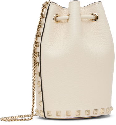 Håndtaske Valentino Valentino Garavani Mini Rockstud Drawstring Bag Sort | 6W2P0AI4VSH, 4