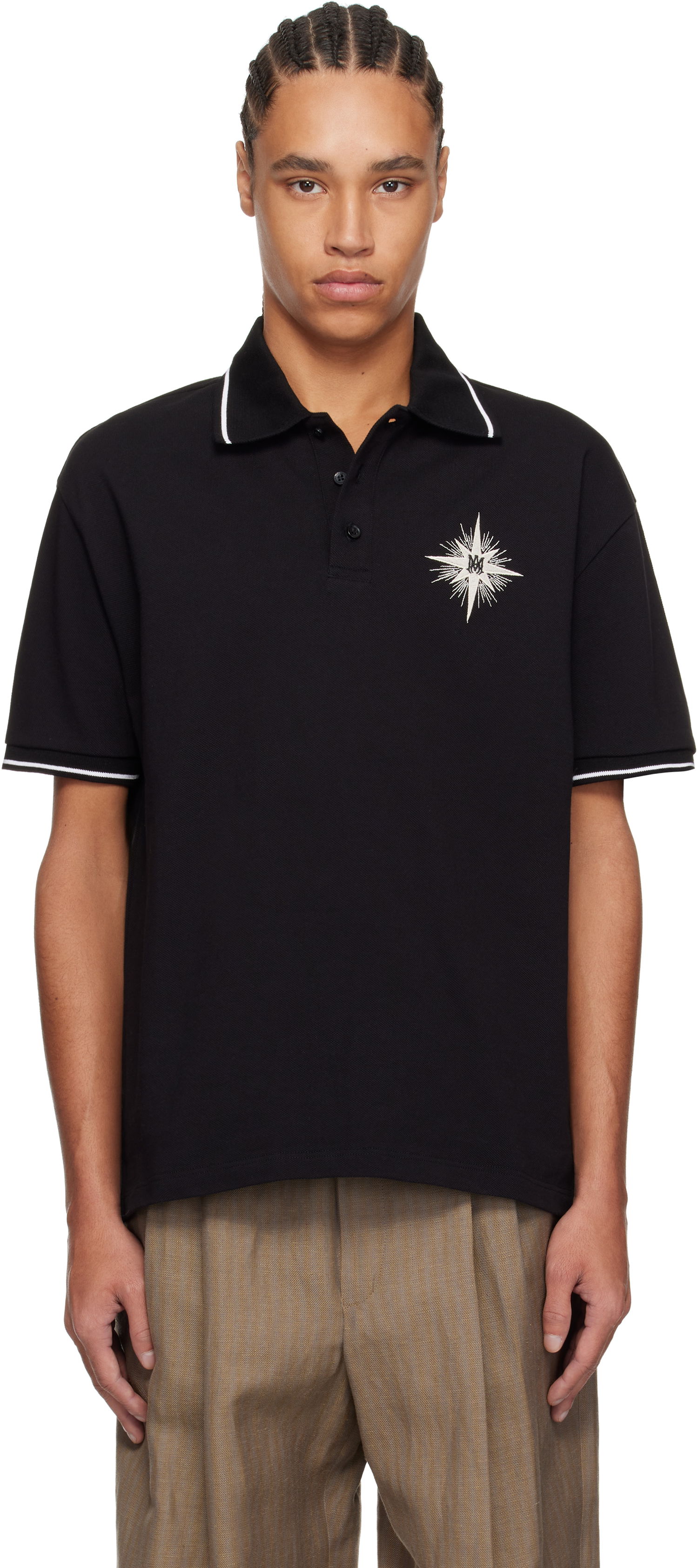 Polo skjorte AMIRI AMIRI Starburst Polo Sort | AMJYPO1014, 0