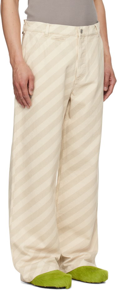 Bukser Marni Marni Striped High-Waist Jeans Beige | PUJU0101A0 USCX37, 1