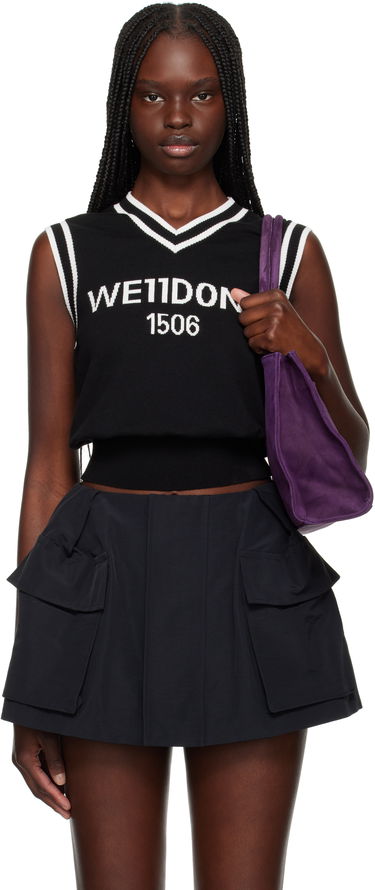Sweater We11done We11done Knit Logo Vest Sort | WD-KV1-25-642-W-BK, 0
