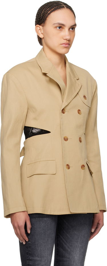 Jakke R13 R13 Open Back Blazer Beige | R13WR257-R318B, 1