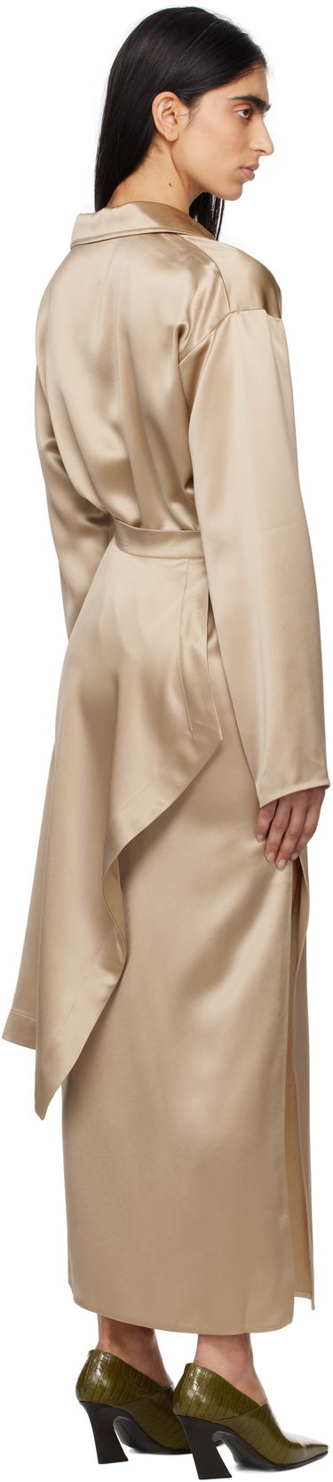 Kjole Nanushka Nanushka Colter Satin Maxi Dress Beige | NW25RSDR02672, 2