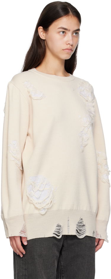 Sweater Maison Margiela MM6 Maison Margiela Double-Faced Distressed Sweater Beige | S52HL0046 M13131, 1