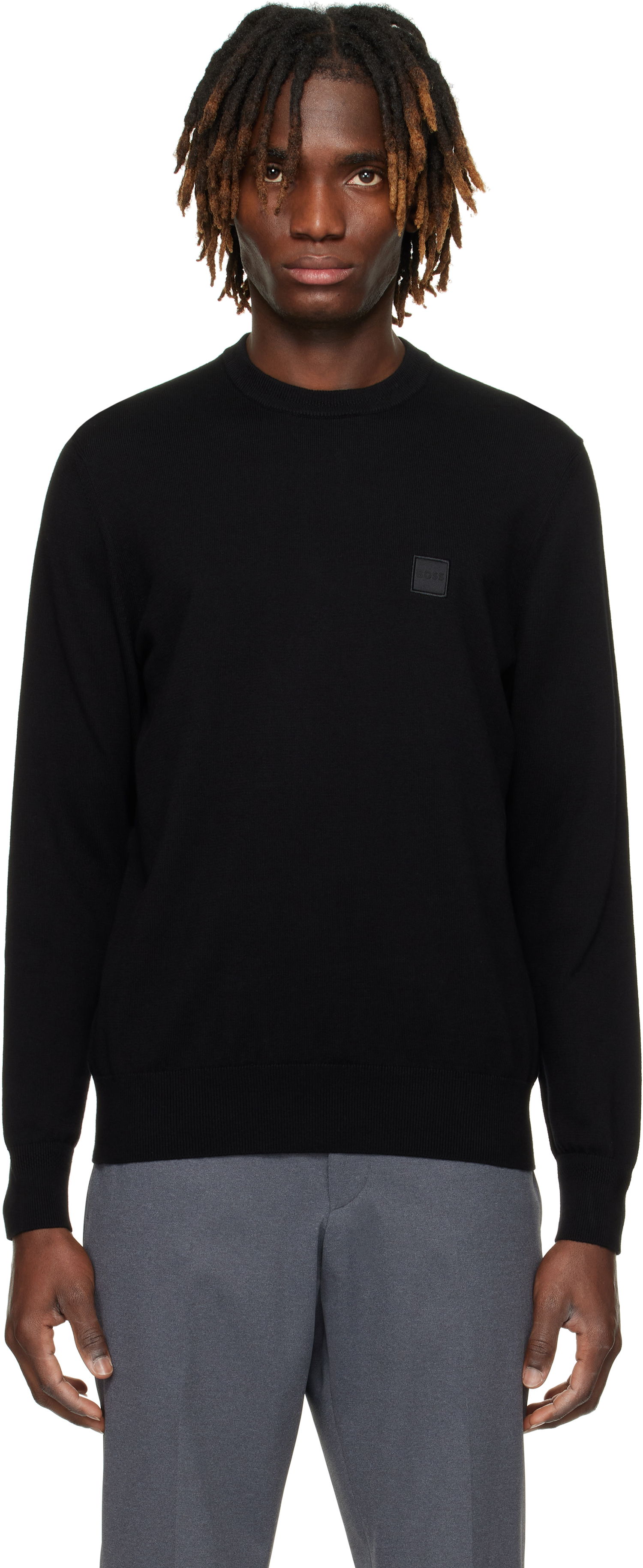 Sweater BOSS BOSS Cotton-Cashmere Regular-Fit Sweater Sort | 50527583, 0