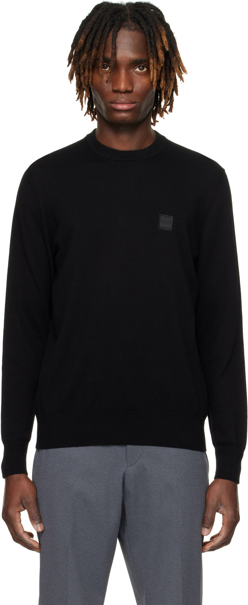 Sweater BOSS BOSS Cotton-Cashmere Regular-Fit Sweater Sort | 50527583