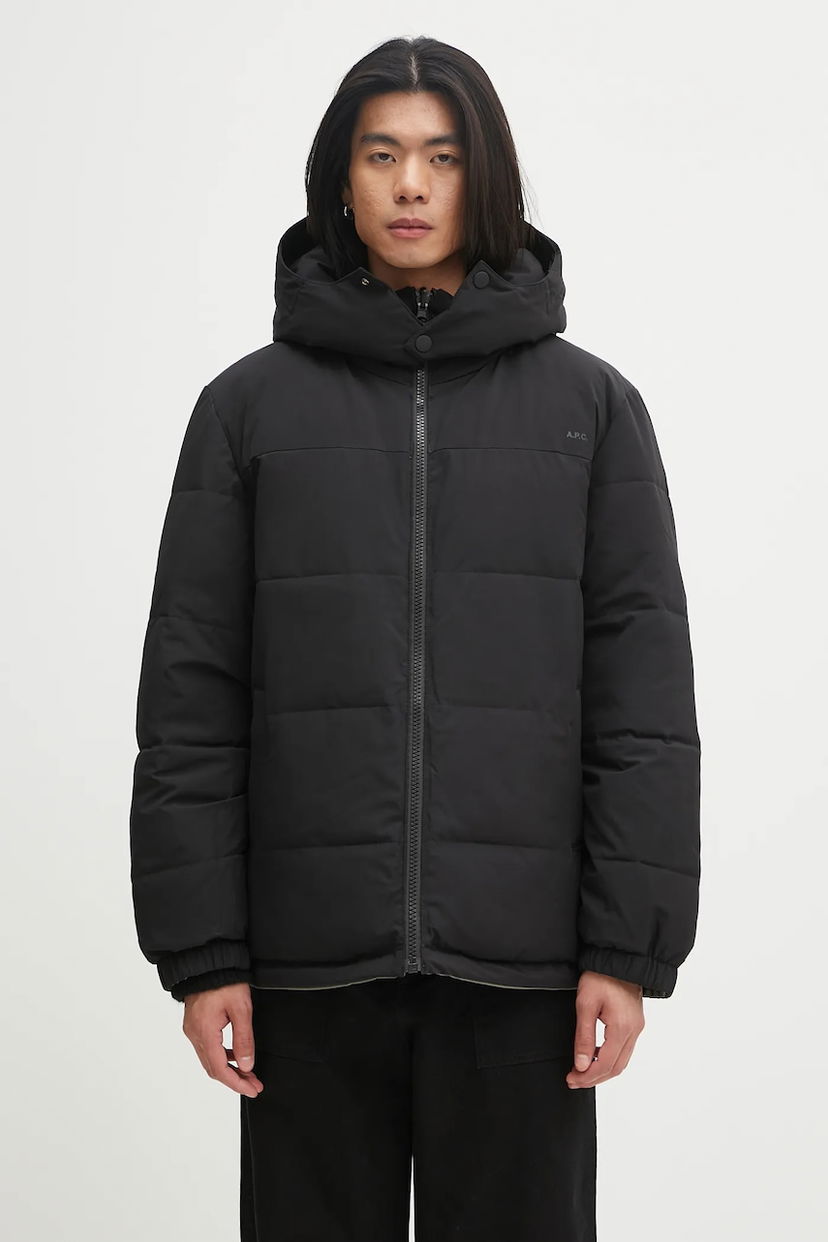 Puffer jakke A.P.C. A.P.C. Doudoune Sam Hooded Puffer Jacket Sort | PSALJ.H30208
