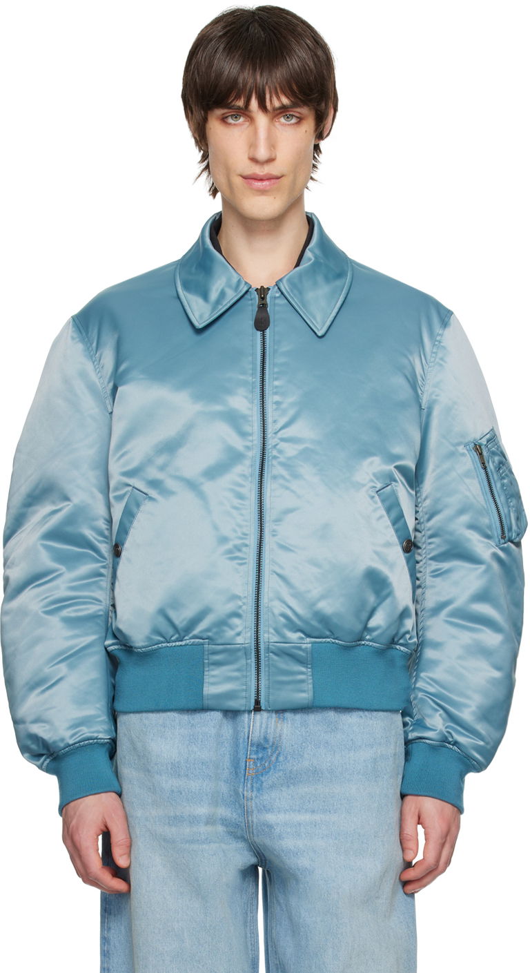 Bomberjakke Martine Rose Spread Collar Bomber Jacket Blå | CMRSS24-705, 0