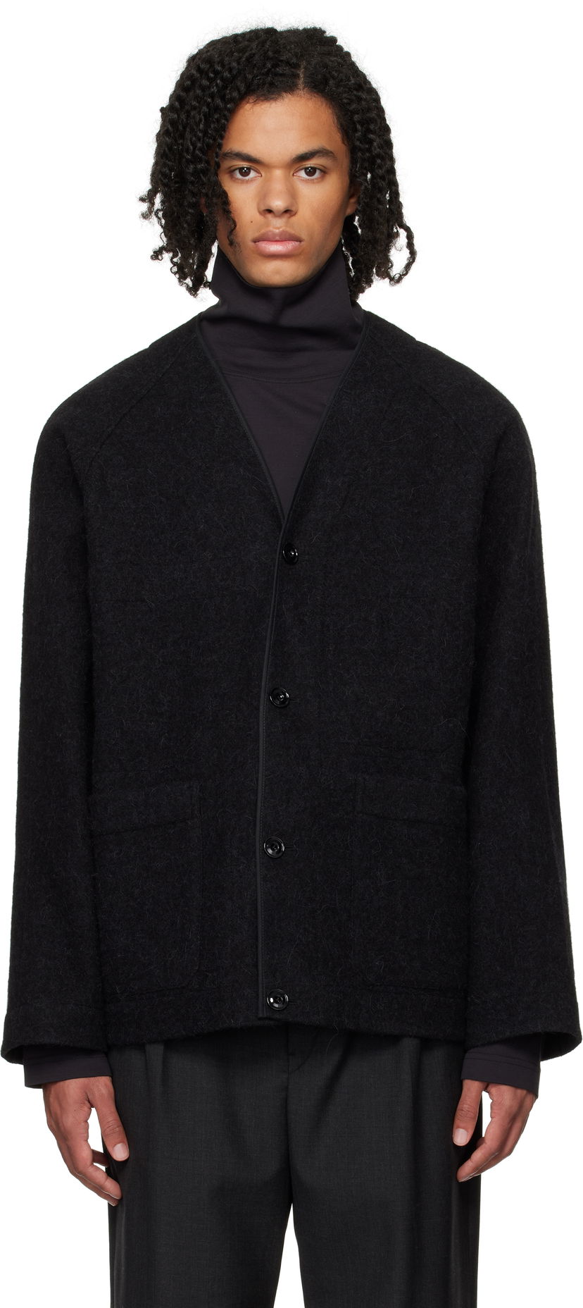 Sweater LEMAIRE LEMAIRE Raglan Liner Jacket Sort | CO1072 LF504