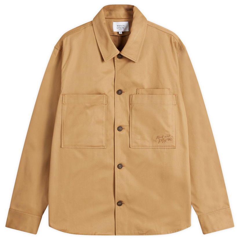 Skjorte MAISON KITSUNÉ Cotton Gabardine Overshirt Beige | MM00401WW0078-P245