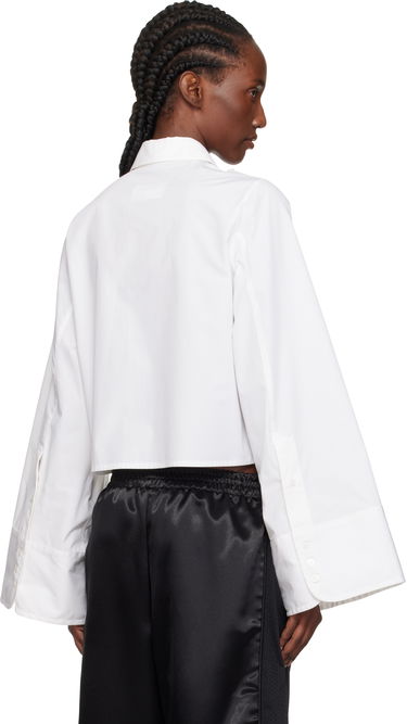 Skjorte Maison Margiela MM6 Maison Margiela Cotton Cropped Shirt Hvid | S52DT0044 M35480, 2