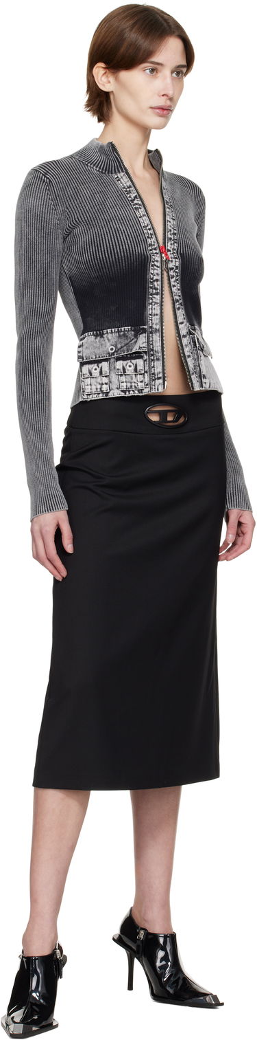 Nederdel Diesel O-Seus Midi Skirt Sort | A17313 0PHAL, 3
