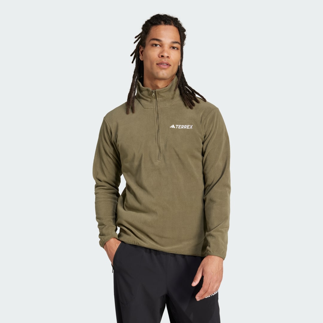 Sweater adidas Performance Multi Essentials 1/2 Zip Fleece Jacket Grøn | JP0784, 0