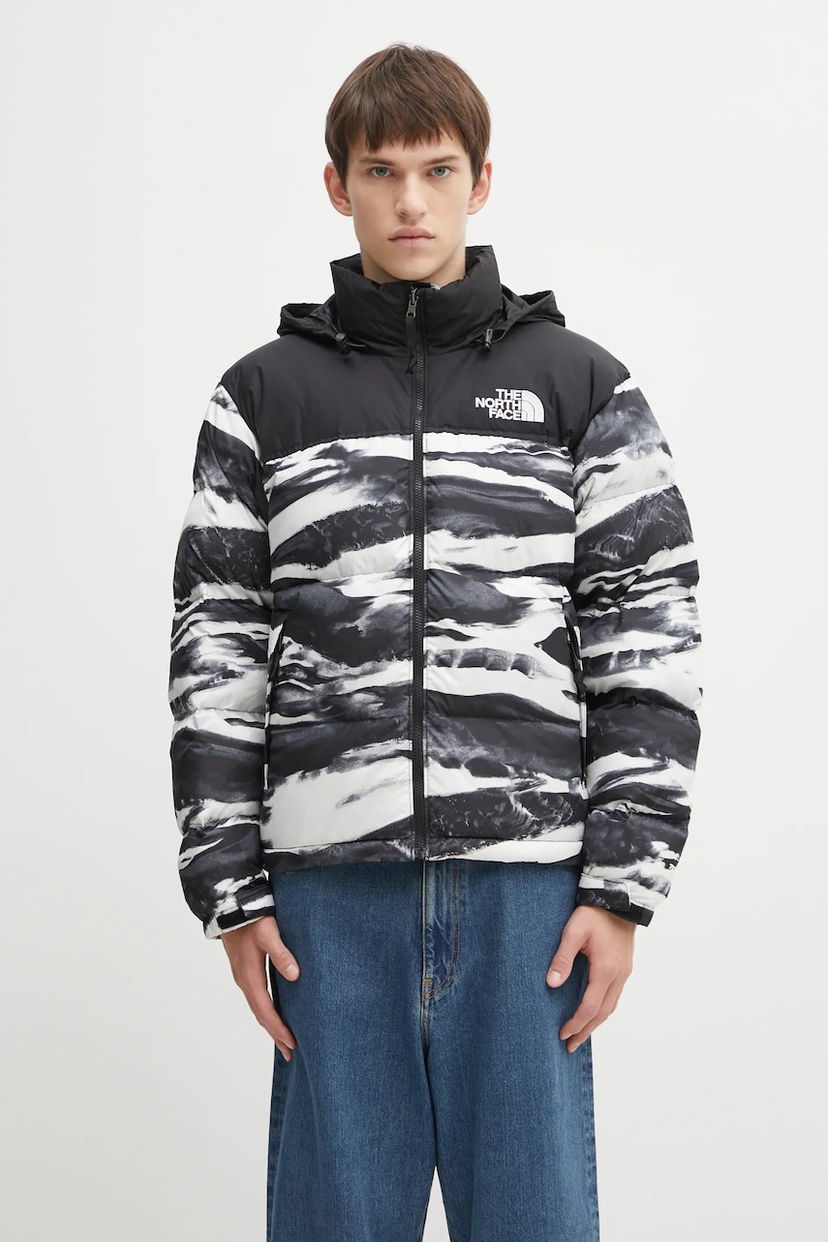 Puffer jakke The North Face 1996 Retro Nuptse Winter Hooded Down Jacket with Monochrome Pattern Flerfarvet | NF0A8D16DJI1