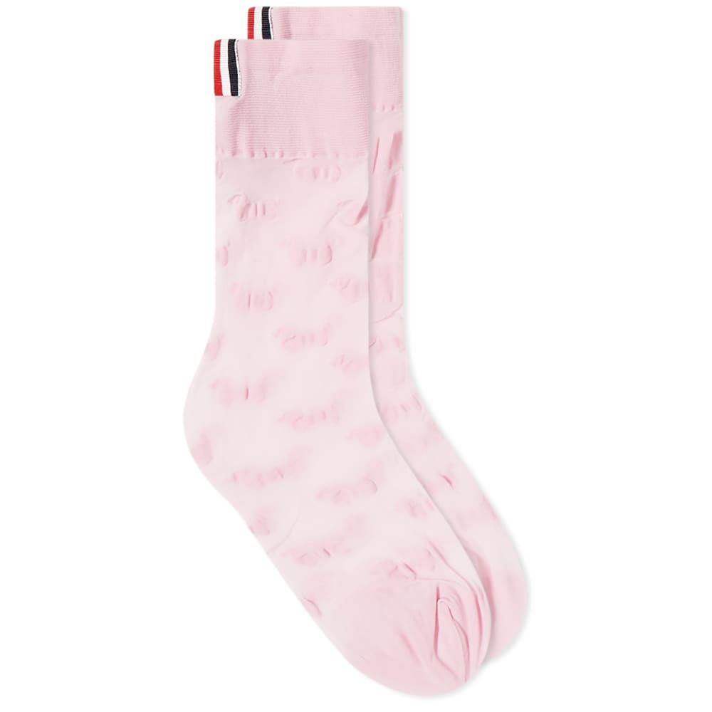 Sokker Thom Browne Hector Sheer Mid Calf Sock Lyserød | FAS130A-Y7007-680, 0