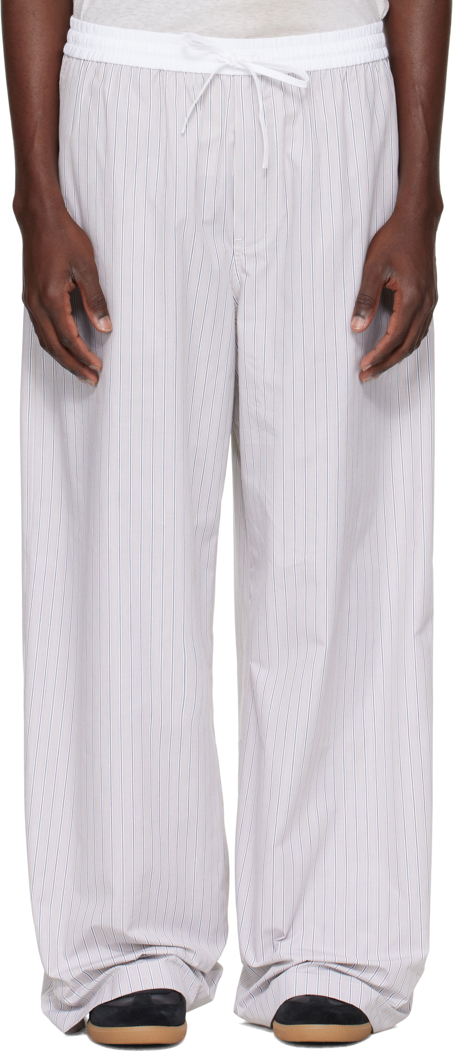 Bukser Acne Studios Acne Studios Striped Trousers Hvid | CK0128-, 0