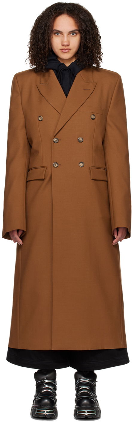 Frakker VETEMENTS VTMNTS Double-Breasted Coat Brun | VL14CO460X