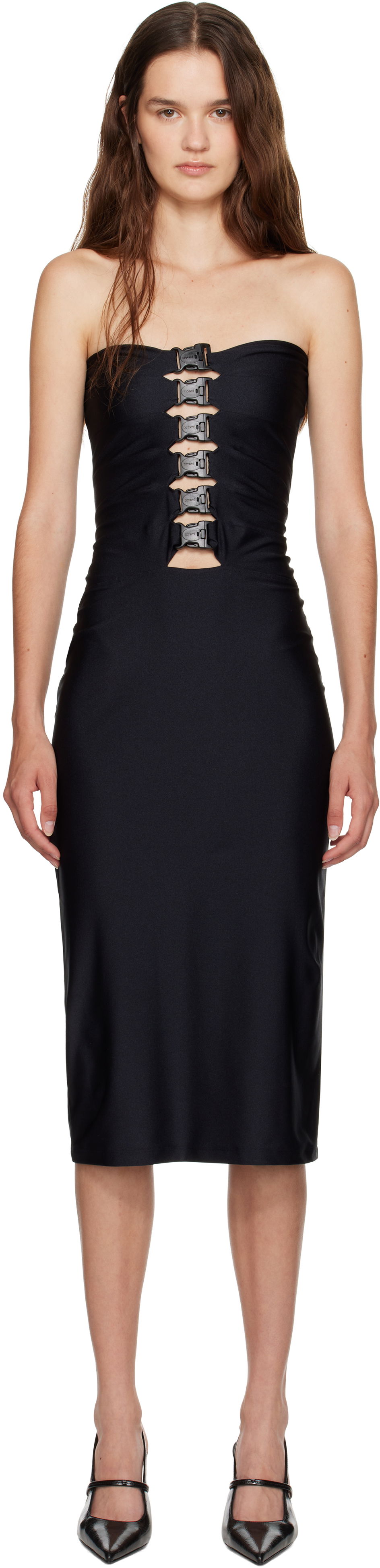 Kjole Coperni Coperni Multi Buckle Midi Dress Sort | COPR231F5001, 0