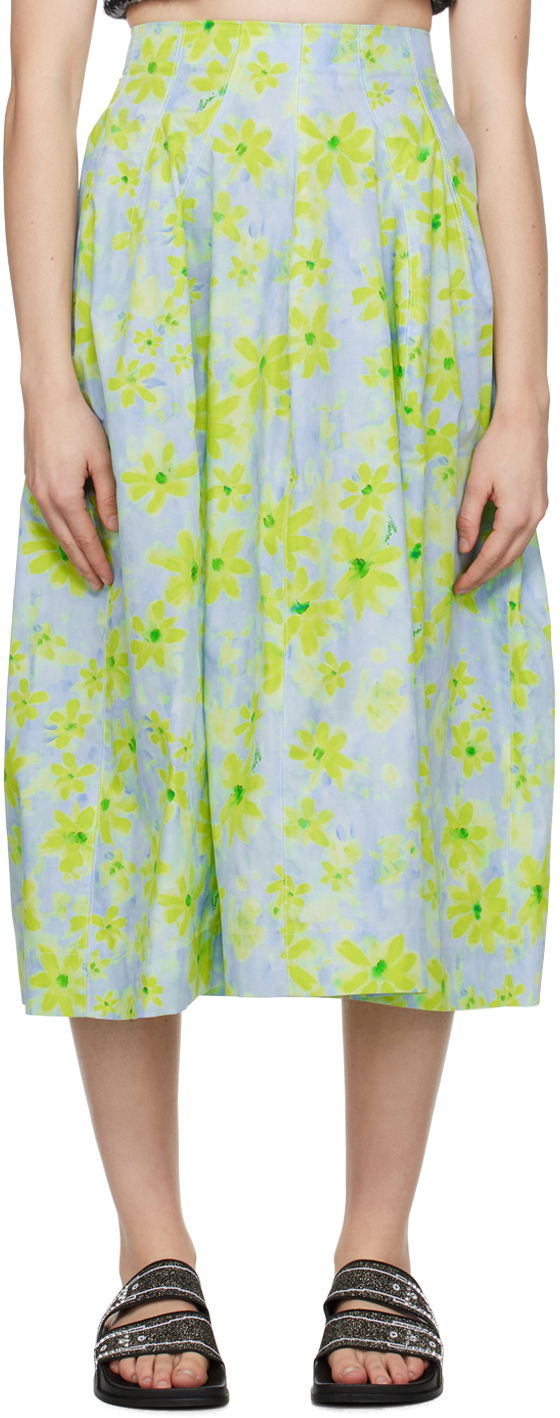 Nederdel Marni Graphic Midi Skirt Grøn | GOMA0605A0 UTC330