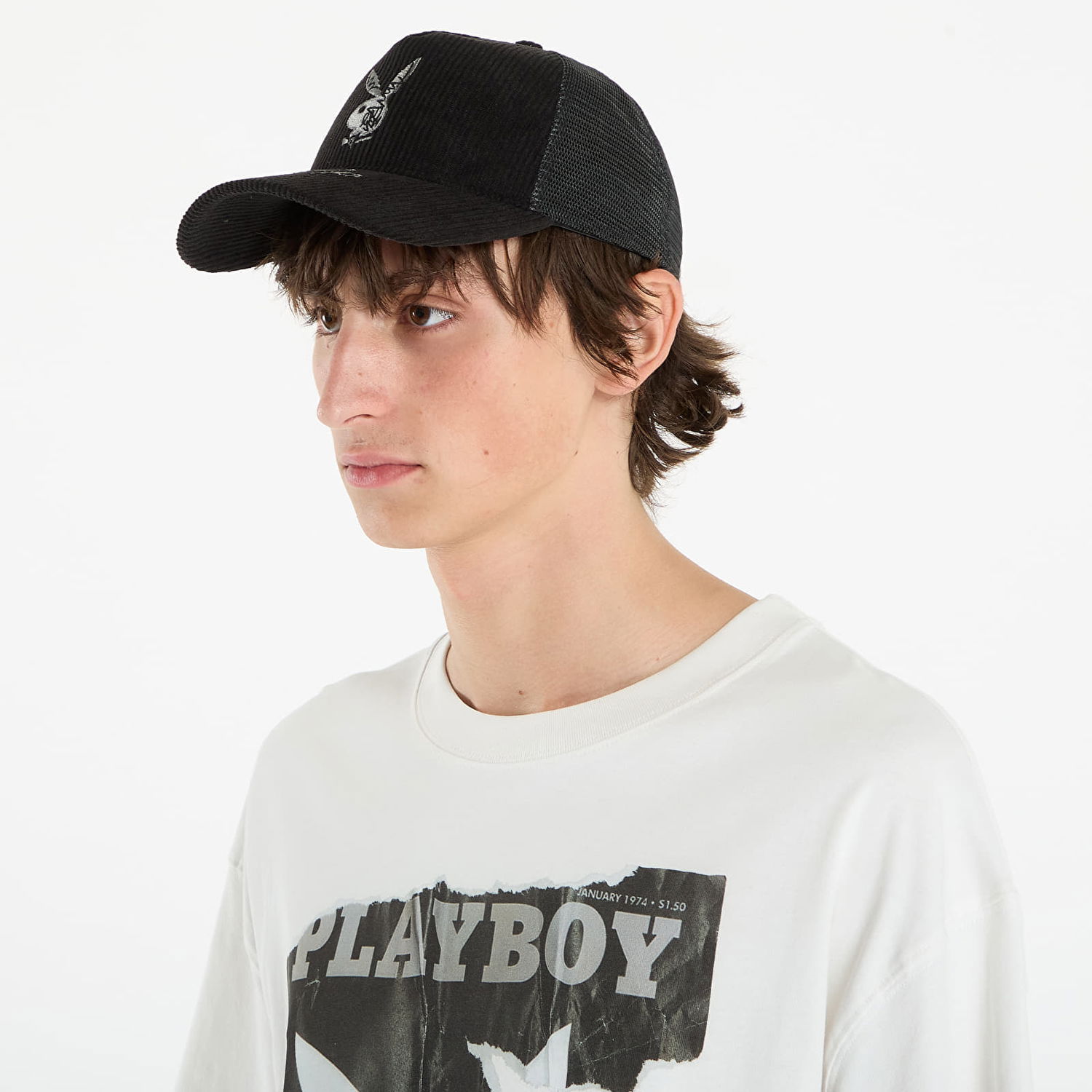 Kasket Footshop Playboy x FTSHP Corduroy Trucker Black Sort | FTSHP_533, 1