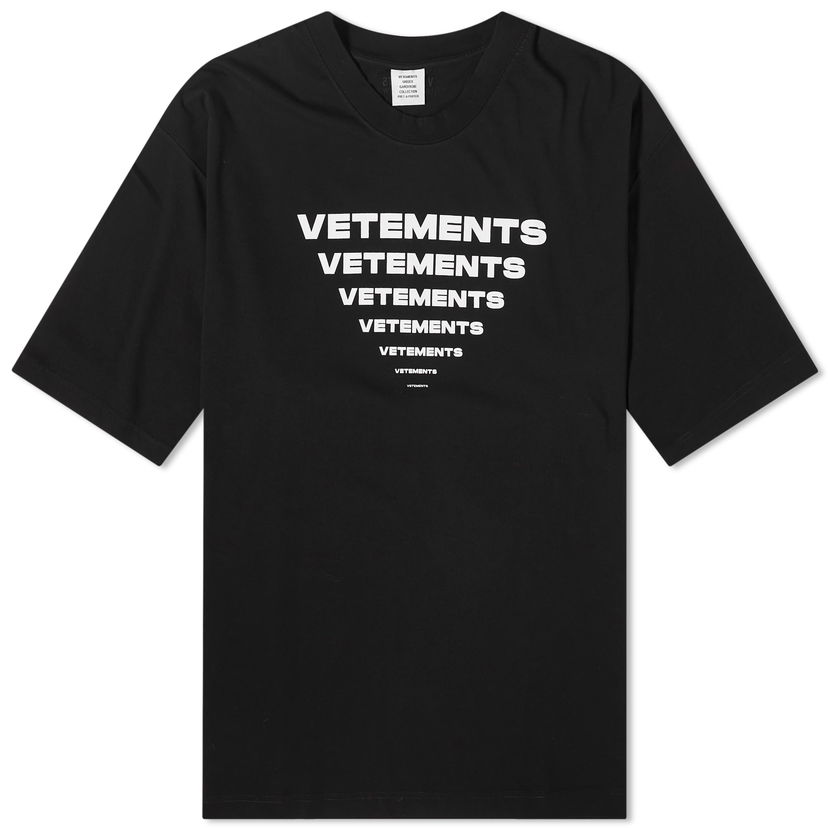 T-shirt VETEMENTS Pyramid Logo T-Shirt Sort | UE64TR140B