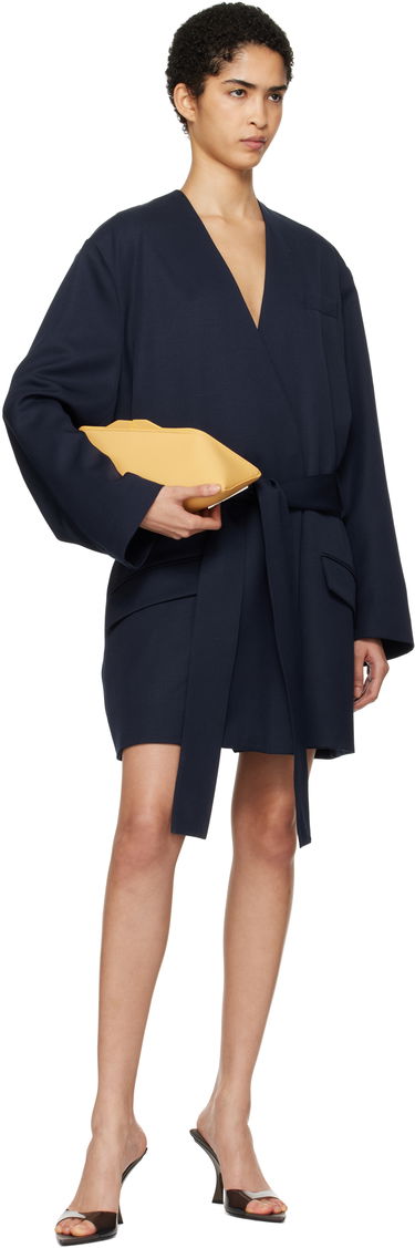 Kjole The Attico Attico Wrap Blazer Mini Dress Mørkeblå | 250WCC00080 WWW046AA, 4