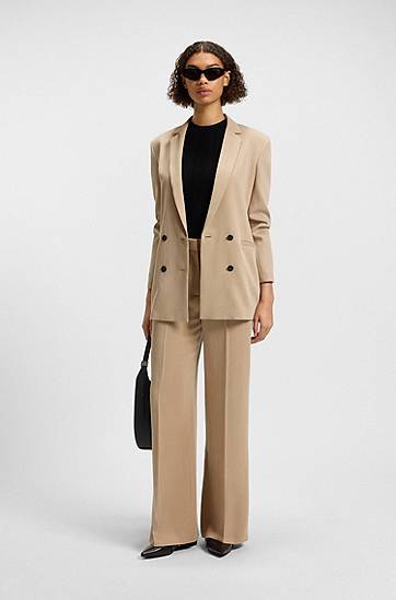 Bukser BOSS Wide Leg Trousers Beige | 50540807, 1