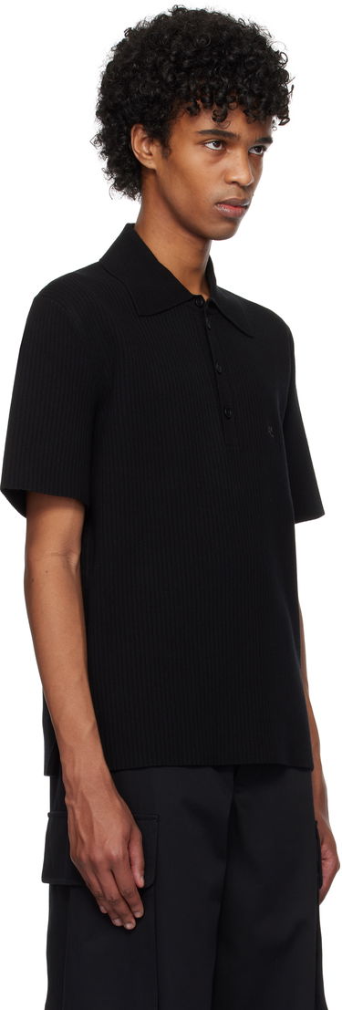 Polo skjorte Courrèges Courrèges Rib Knit Polo Sort | 125MPO047FI0001, 1