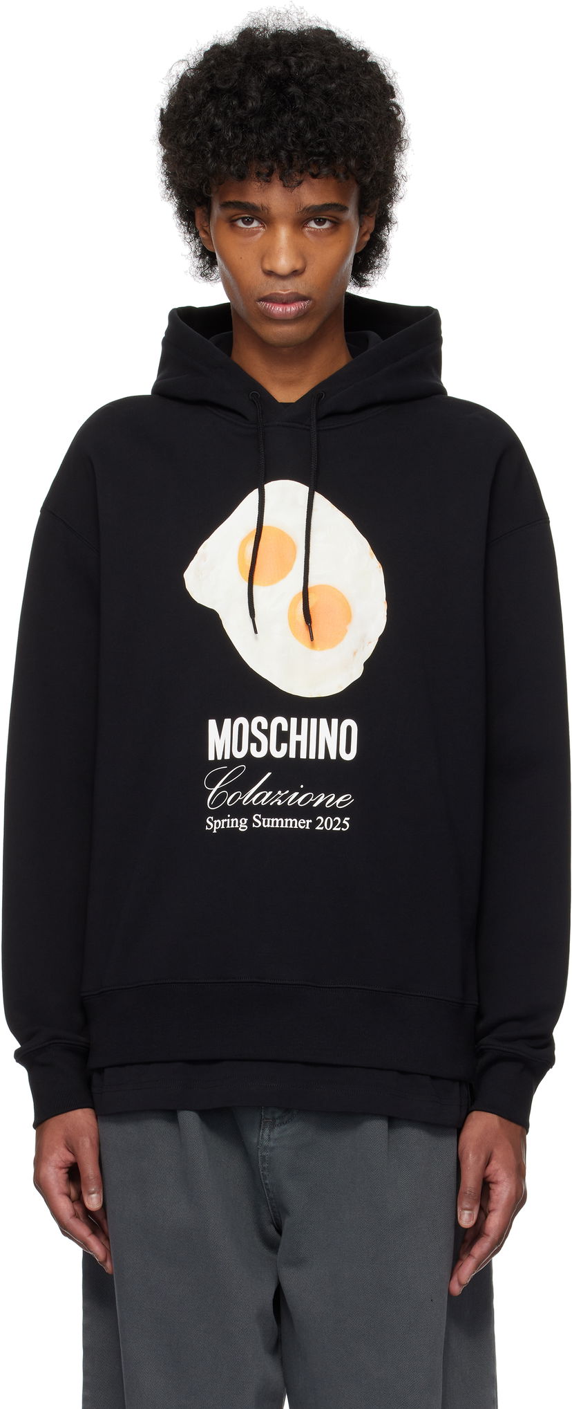 Sweatshirt Moschino Eggs Print Hoodie Sort | 251ZZA170802281555