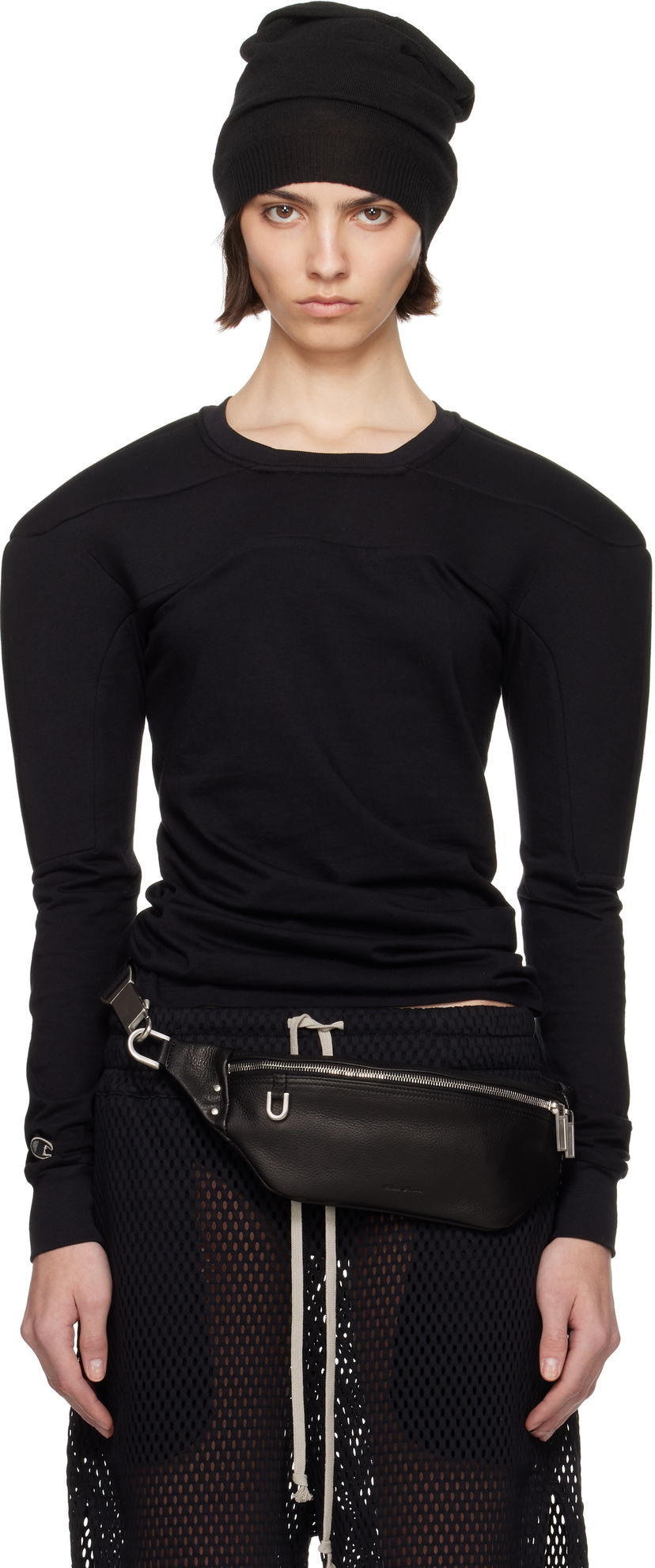 Sweatshirt Rick Owens Rick Owens Champion Edition Girdered Harness Sweatshirt Sort | CW01E1707 CHJG