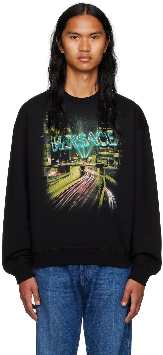 Sweatshirt Versace Printed Sort | 1012555_1A09045, 0