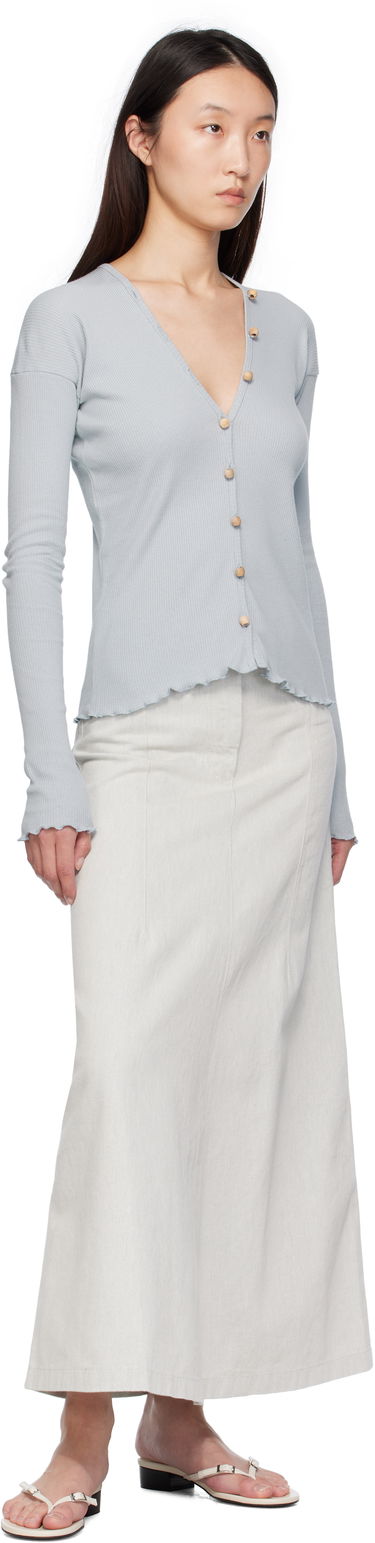 Nederdel Baserange Baserange Arthur Denim Maxi Skirt Hvid | SKAR-DE-SU25, 3