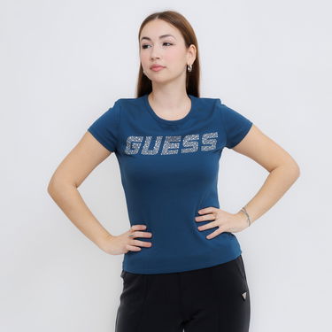 T-shirt GUESS Guess Kiara Short Sleeve T-Shirt Blå | V4BI16KCIV1-G7HG, 2