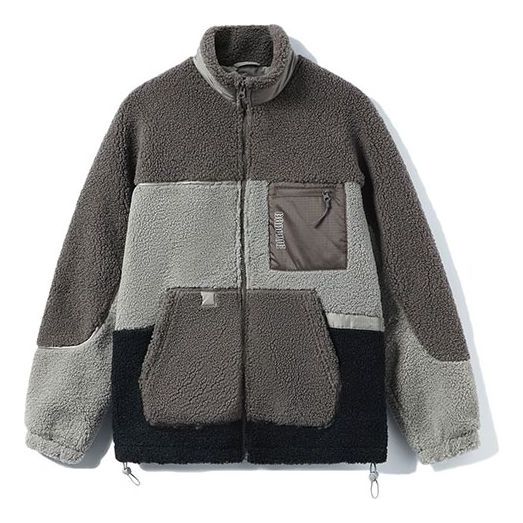 Jakke Li-Ning BadFive Logo Color Block Polar Fleece Jacket Grå | AFDR703-5