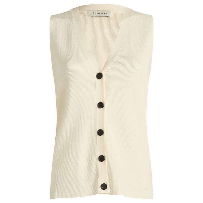 Vest Anine Bing Anine Bing Lawrence Knit Vest, Size Large Hvid | A-09-10868-IVY26