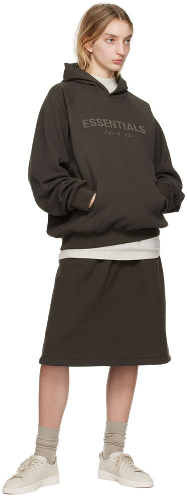 Sweatshirt Fear of God Fear of God ESSENTIALS Raglan Waffle Knit Hoodie Brun | 192BT224020F, 3