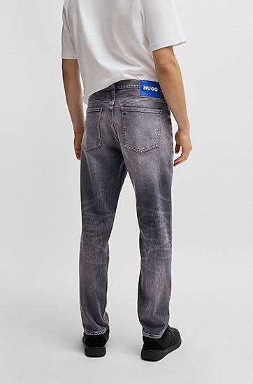 Jeans BOSS Tapered-Fit Stretch Denim Jeans Grå | 50529181, 1