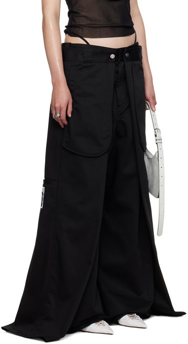 Bukser Jean Paul Gaultier Oliver Edition 'The Wrap' Wide Leg Trousers Sort | 24/27-F-PA113P-C048-00, 1