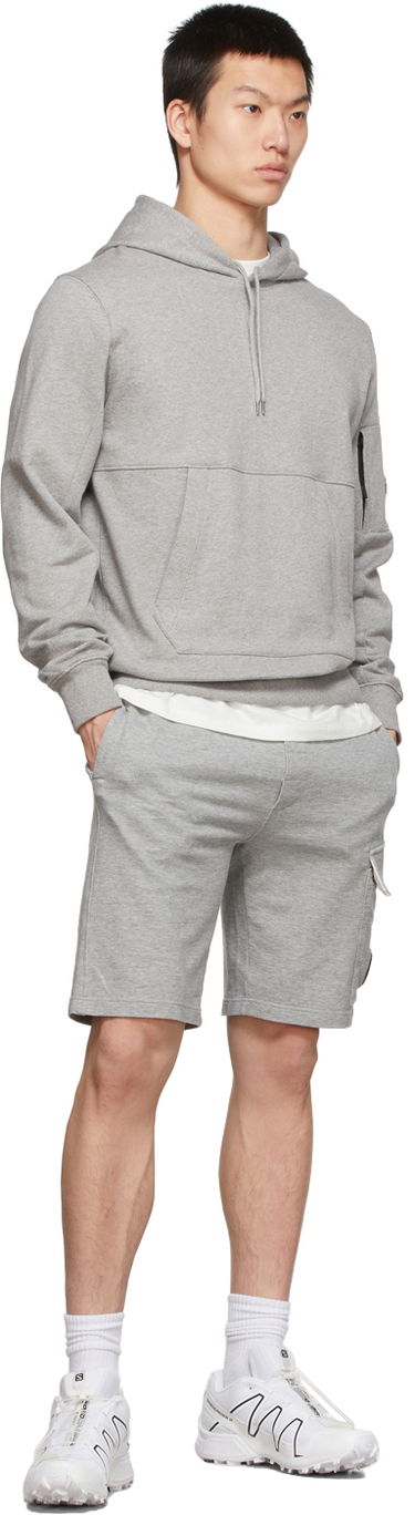 Sweatshirt C.P. Company Diagonal Raised Fleece Pullover Hoodie Sort | 12CMSS023A005086W, 3