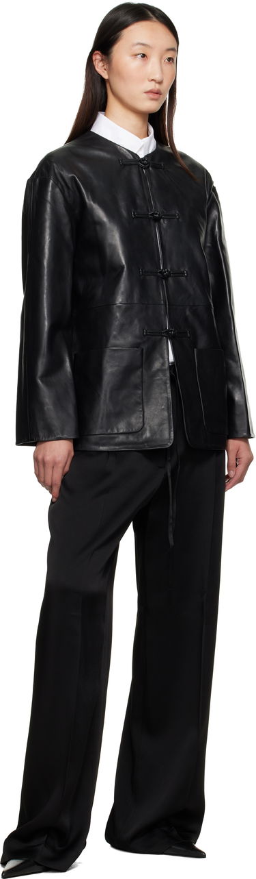Jakke Róhe Róhe Mandarin Leather Jacket Sort | 416-11-073, 3