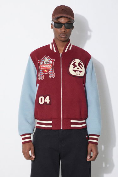 Bomberjakke BBC IceCream ICECREAM Diner Team Varsity Bomber Jacket Bourgogne | IC24106, 0