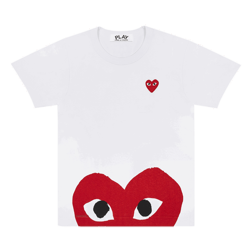 T-shirt Comme des Garçons PLAY T-Shirt Big Half Heart Hvid | az t033 051 1