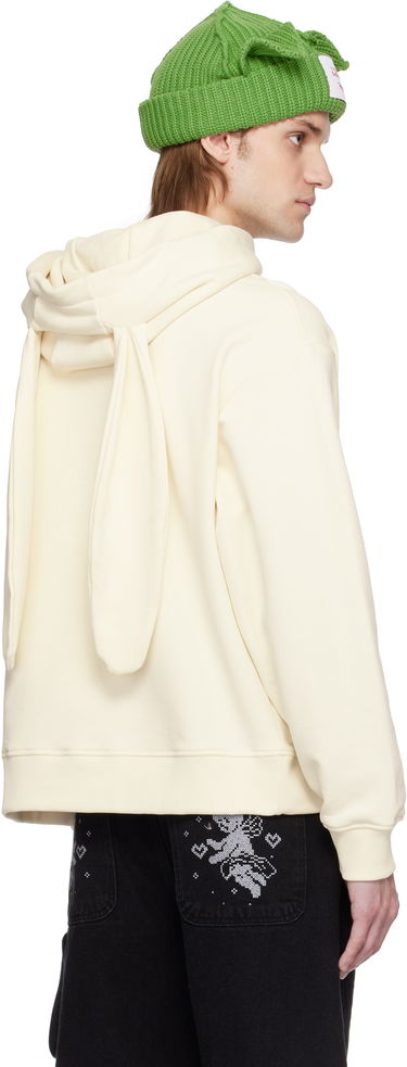 Sweatshirt Charles Jeffrey Loverboy Charles Jeffrey LOVERBOY Knit Patch Rabbit Ears Hoodie Hvid | 54100901, 2