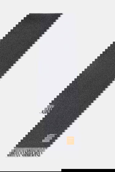 Tørklæde GANNI Smooth Double Face Wool Solid Scarf Grå | A6932, 0