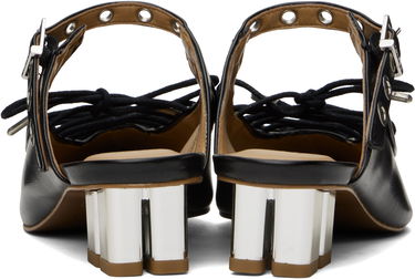 Sneakers og sko GANNI GANNI Oleatex Lace-Up Mules Sort | S2925, 1
