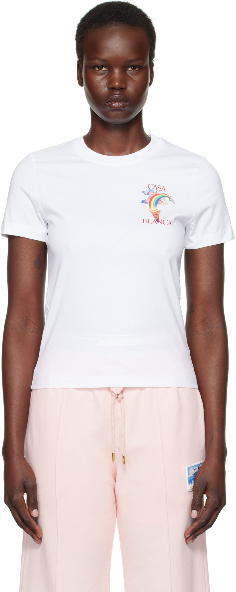 T-shirt Casablanca Nature Teacher Graphic T-Shirt Hvid | WPS25-JTS-020-02
