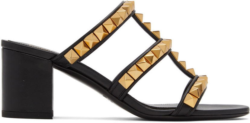 Sneakers og sko Valentino Valentino Garavani Rockstud Heeled Sandals Sort | XW0S0EL4HYH