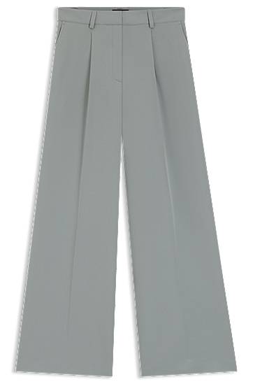 Bukser BOSS Stretch Wide-Leg Trousers Grå | 50545580