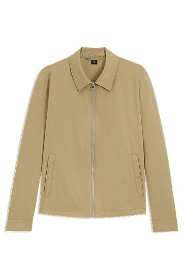 Jakke BOSS BECKHAM x BOSS Cotton Blend Zip-Up Jacket Beige | 50549075, 0