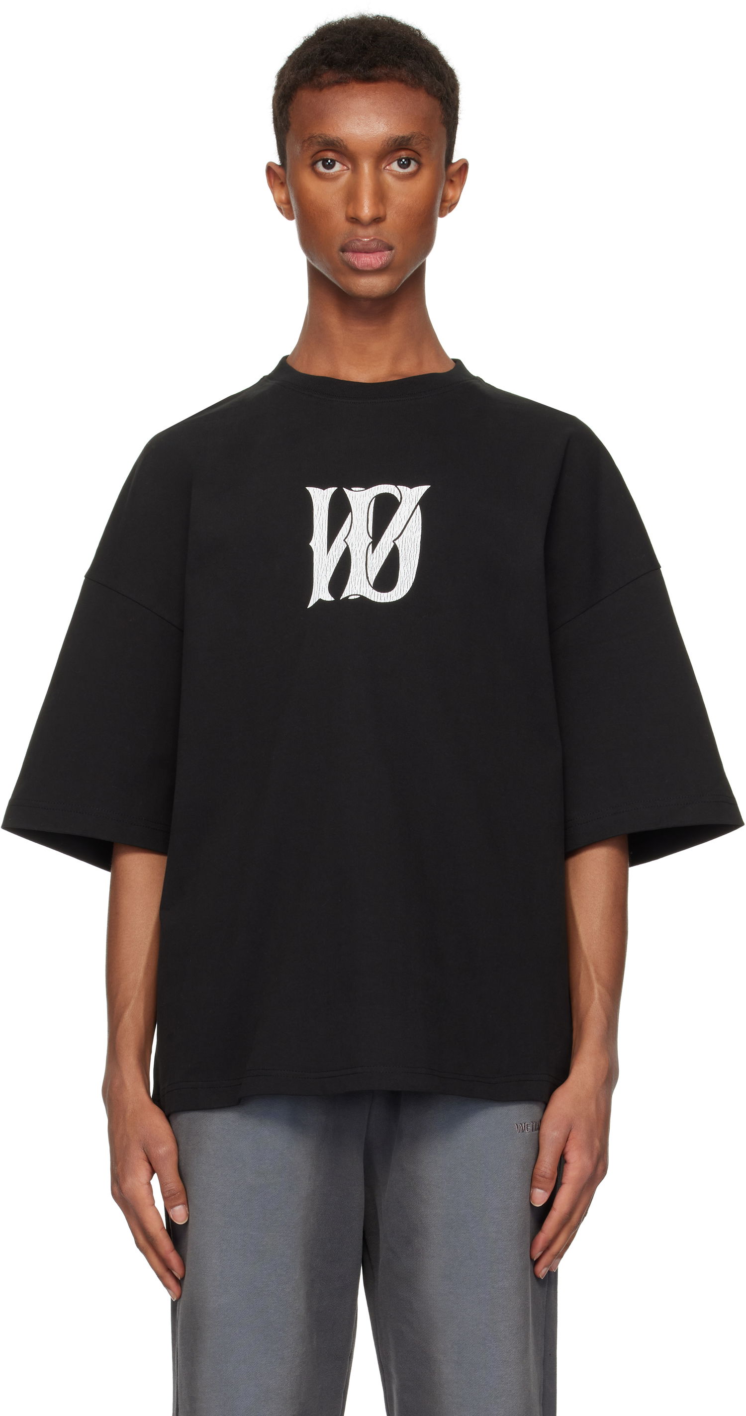 T-shirt We11done We11done Letter Logo T-Shirt Sort | WD-TT3-24-744-U-BK, 0
